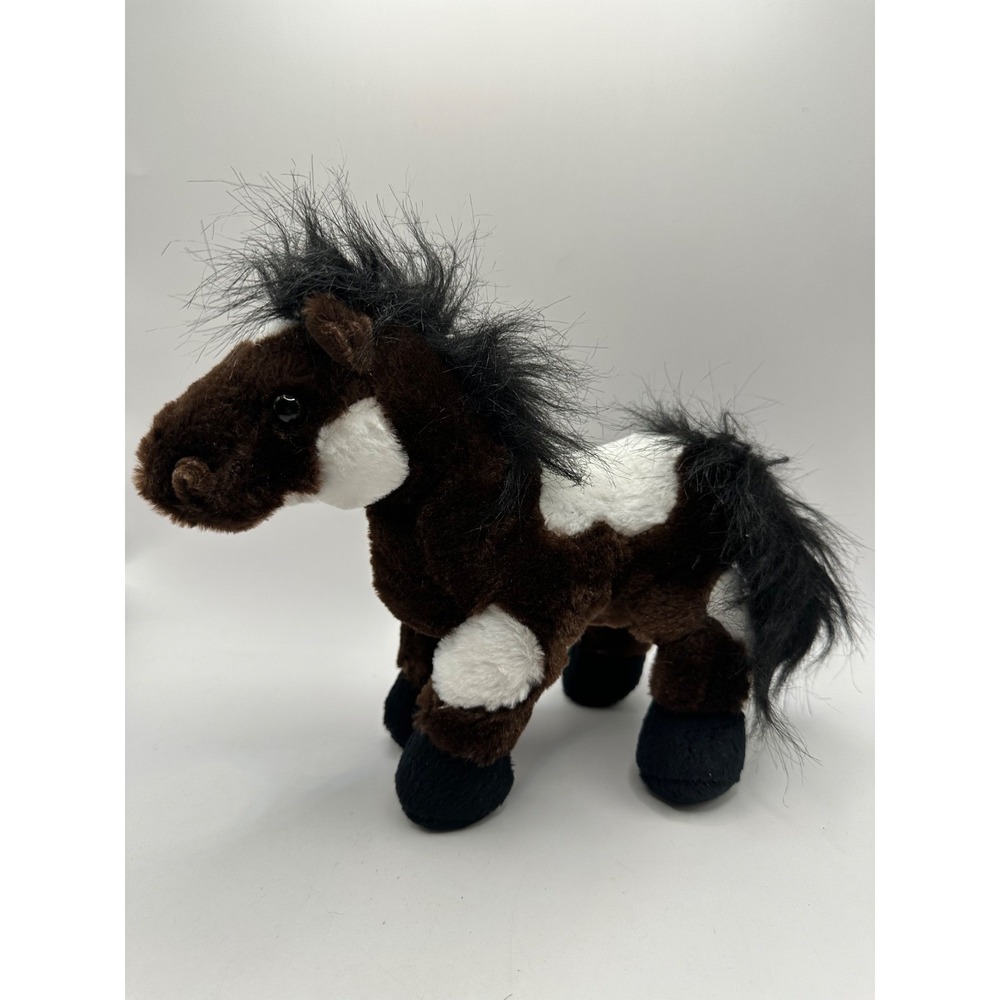 Webkinz Brown & White Pinto Horse Black Mane Tail HM147 NO CODE Ganz